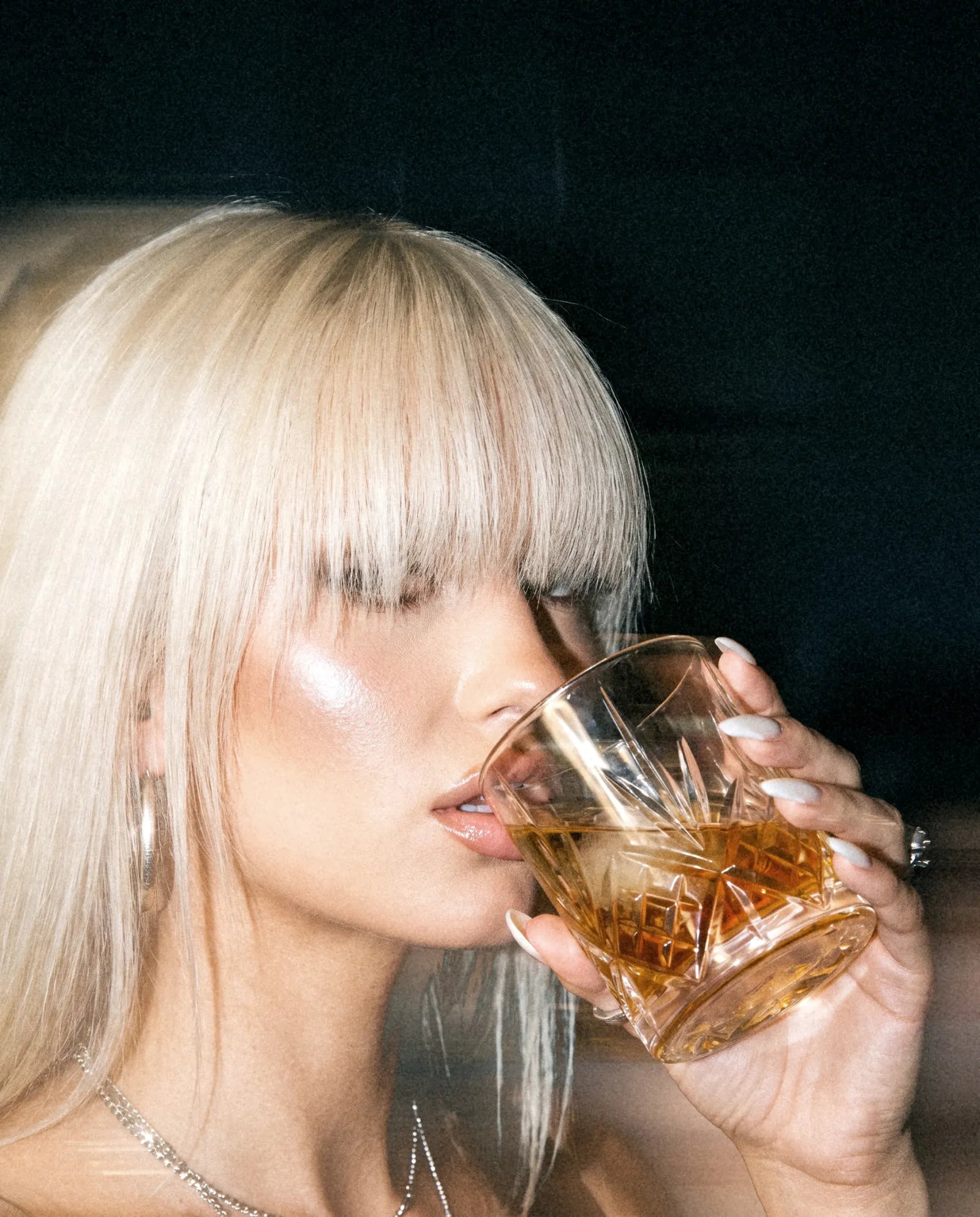 Earl Grey Black Tea, sipped from a crystal tumbler