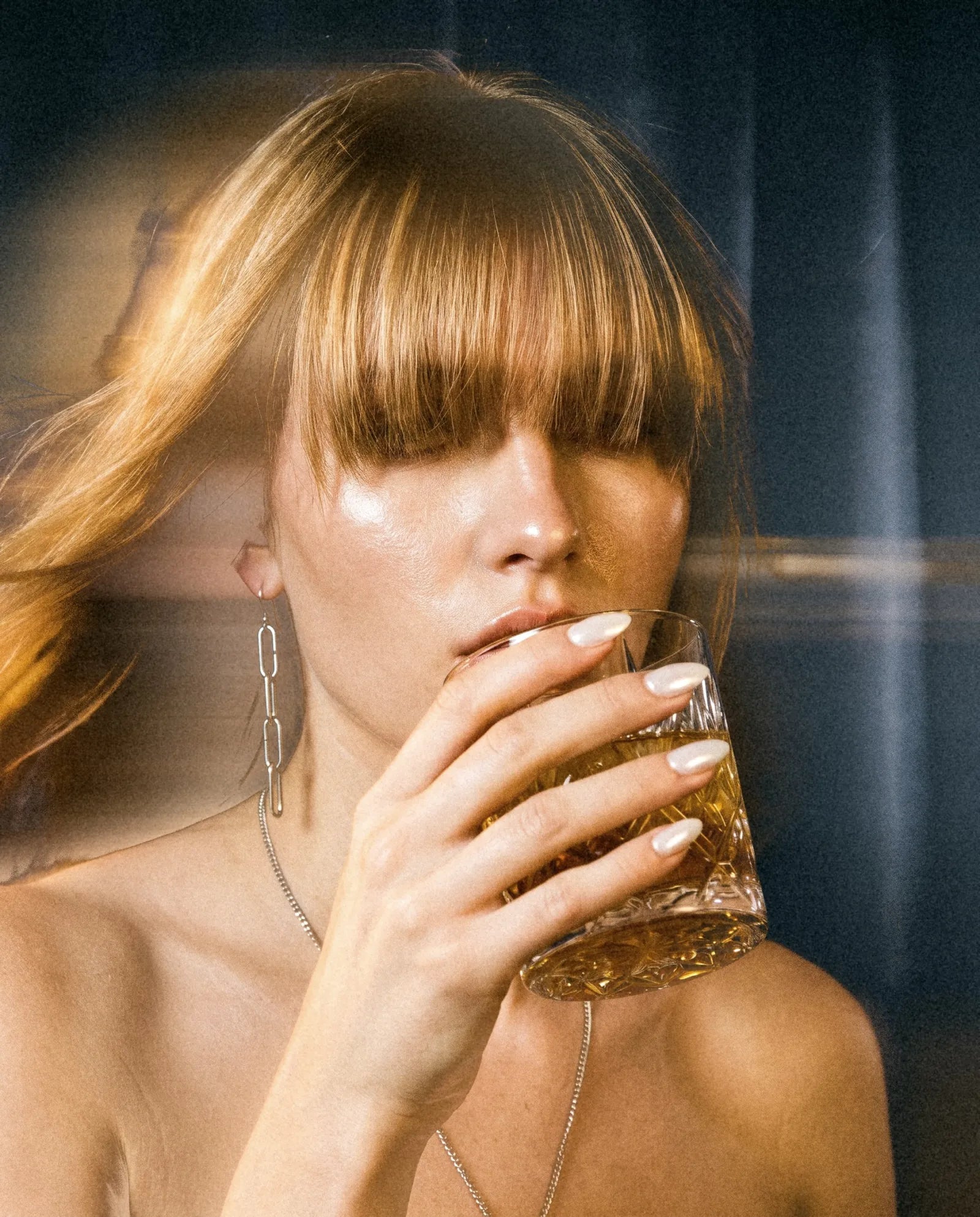 Honey Scented Black Tea, sipped from a crystal tumbler