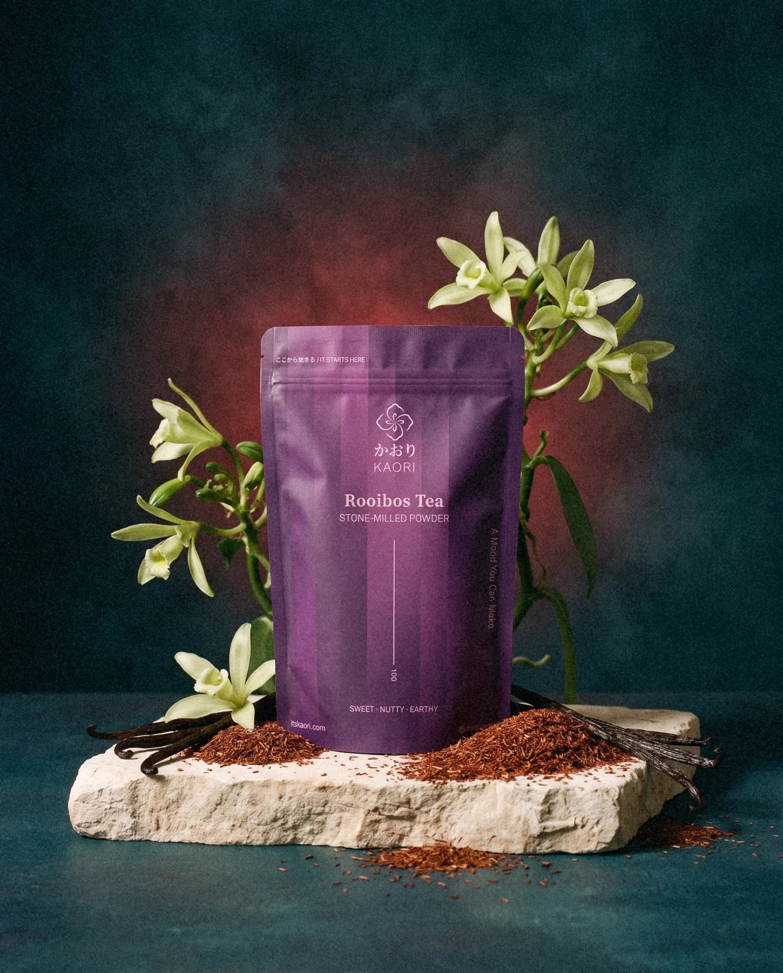 Rooibos Tea, a still life among its botanicals